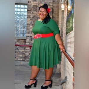 Unique Vintage Green Dress Plus Size 5X 26W